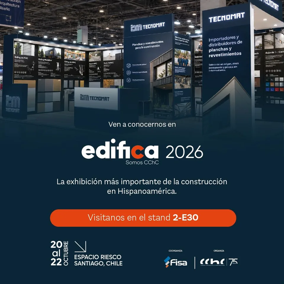 Empresas Tecnomat en Edifica 2026 - stand 2-E30, Espacio Riesco